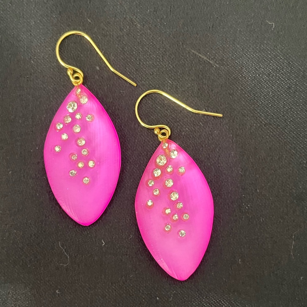 Alexis Bittar Lucite Crystal Dust Leaf Earring